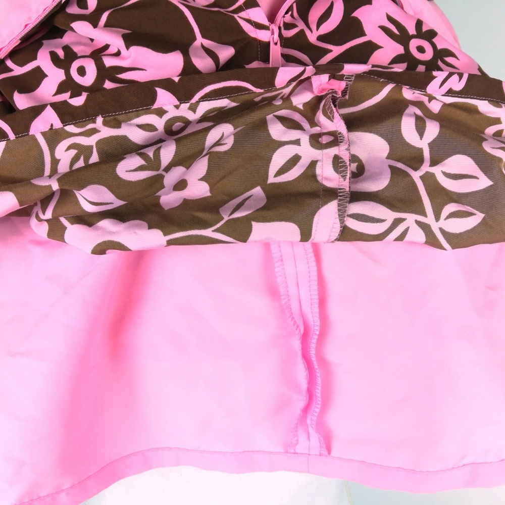 * halter sleeveless summer dress pink brown floral - Picture 6 of 8